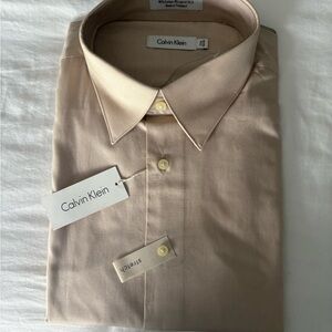 Calvin Klein Men's Light Tan Dress Shirt